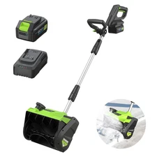 STEELITE Cordless Snow Shovel, 12-Inch Battery Powered Snow Blower with Directio