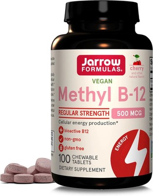 Jarrow Formulas  Methyl B-12 Tablets, 500 mg, 100 Cherry Flavor Chewable Tablets