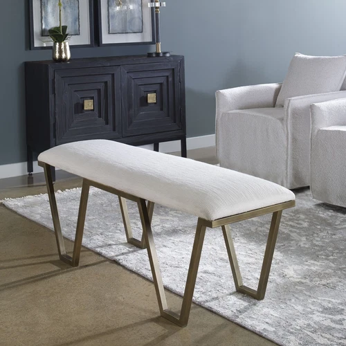 Uttermost Farrah Geometric Bench - Picture 1 of 4
