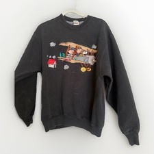 Vtg. Snoopy Flying Ace Peanuts Sweatshirt  Too Cute  USA Guetta Brothers As Is