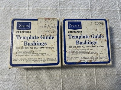 Vintage Craftsman 9-25069 Template Guide Bushings Router Accessory Lot of 2