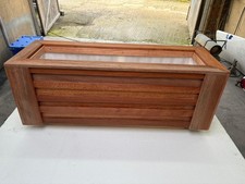 Large Solid redwood mahogany flower/plant pot handmade protected with teakoil 