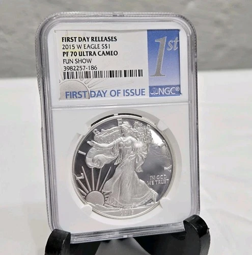 2015-W Proof American Silver Eagle $1 NGC PF70 Ultra Cameo First Day Issue FUN