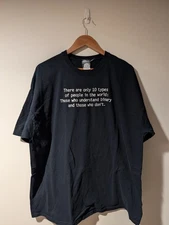 Think Geek T Shirt XX-Large Binary 10 Kinds of People Coding Tech Funny
