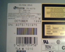 Plextor CD-ROM Drive PX-40TSi Oct1999 1010 121-3669-00 UltraPlex 40max SCSI