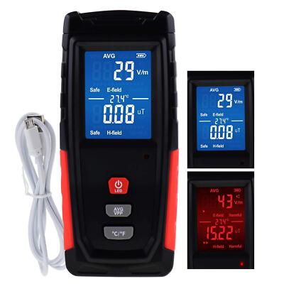 EMF Meter Digital Electromagnetic Field Radiation Detector With Sound Light EMF