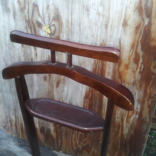 Valet Butler Stand Clothes Suit and Tie Rack Stand Change-Tray Vintage - Picture 4 of 5