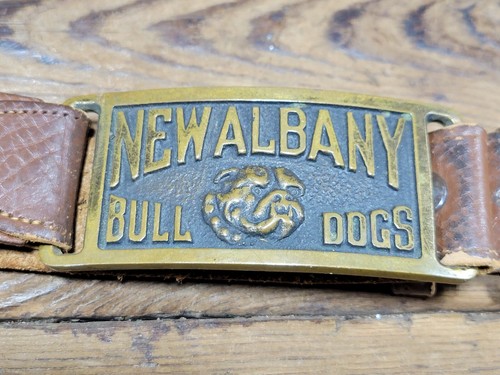 Vintage 50er New Albany High School Basketball Bulldoggen Messing Gürtelschnalle NAHS IN - Bild 15 von 16