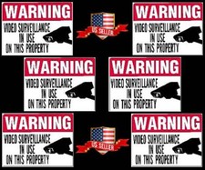 HOME STORE SECURITY ALARM CAMERA SYSTEM WARNING DECAL STICKER LOT 6 WATERPROOF