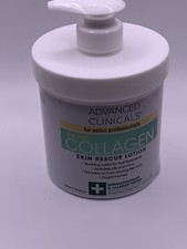 Advanced Clinicals Spa Size Collagen Skin Rescue Lotion 16 oz
