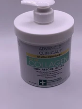 Advanced Clinicals Spa Size Collagen Skin Rescue Lotion 16 oz