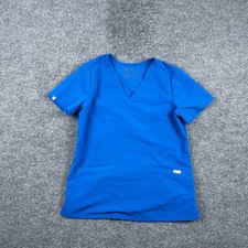 Figs Scrub Top Womens Small Blue V Neck Casma Three Pocket Shirt FW1100