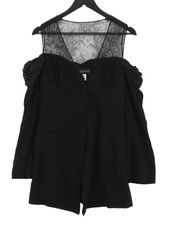 Jacques Molko Women's Blazer Uk 16 Black Other With Viscose Overcoat