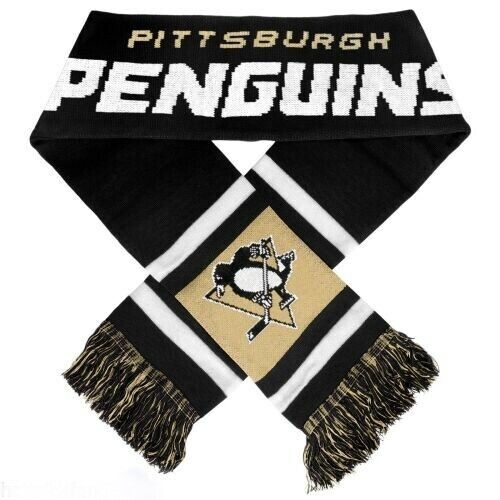 Forever Collectibles Pittsburgh Penguins NHL Hockey Team Colors Knit Scarf   - Picture 1 of 1