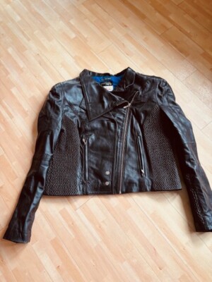 s.Oliver Lederjacke Damen Biker Lamm-Leder Kurz
