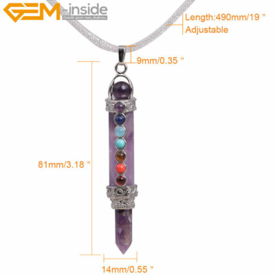 7 Chakra Gemstone Jewelry Pendant Necklace Gift Yoga Energy Healing Reiki Stone