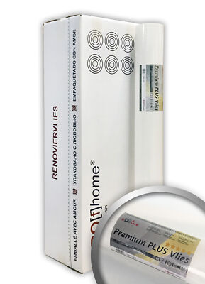 Renoviervlies PremiumVlies PLUS 160 g Malervlies Glattvlies weiß 6 Rollen 150 m2