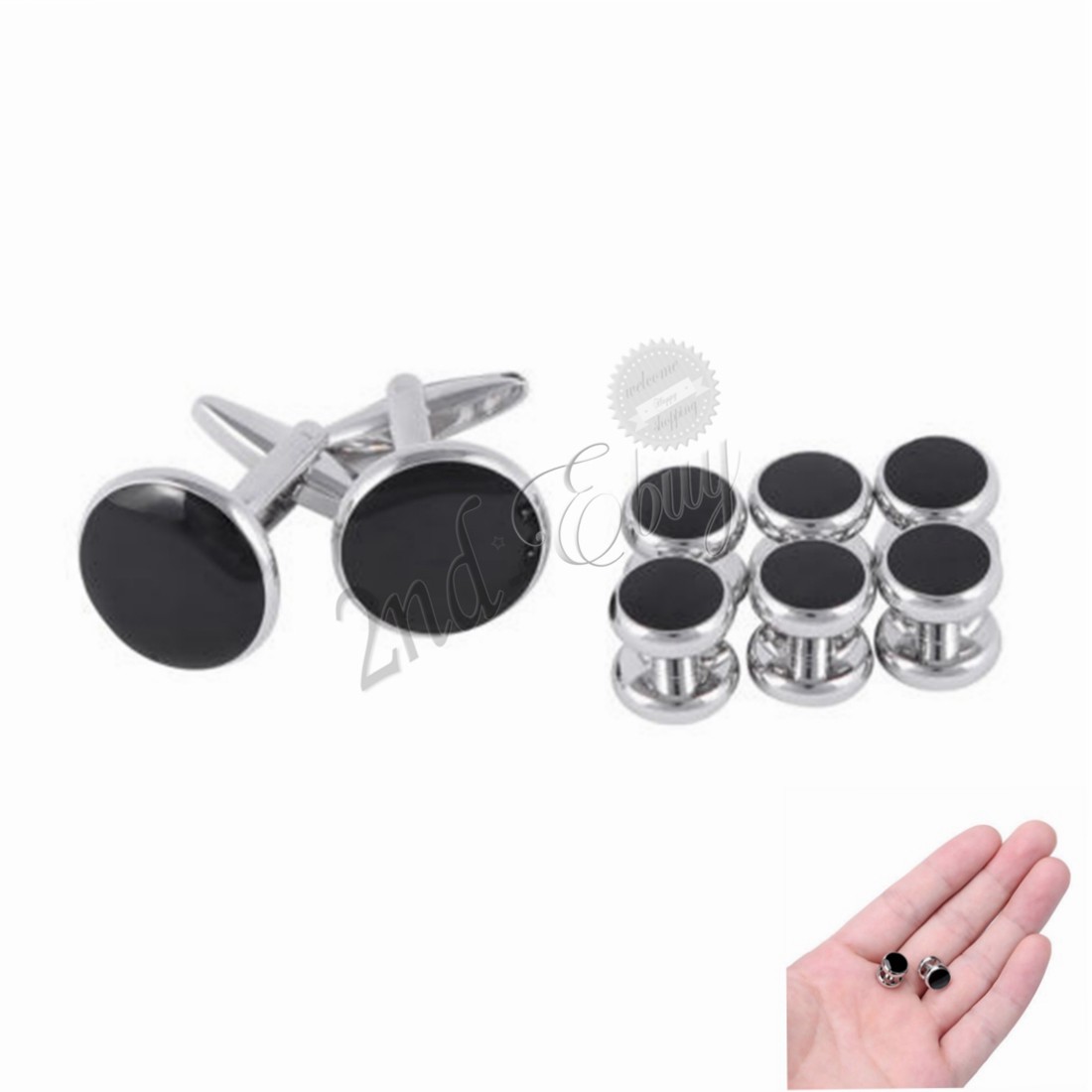 Men Tuxedo Shirt Studs and Cufflinks Button Buds Set for Wedding