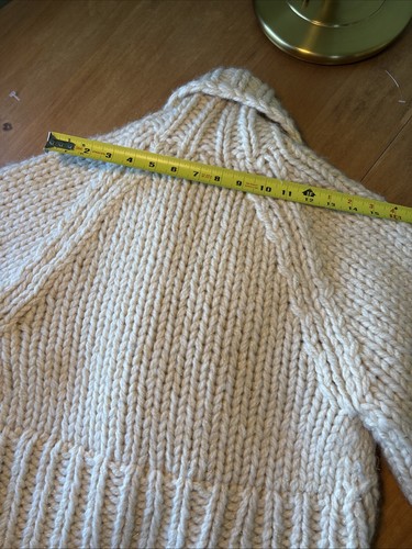 186 French Connection Cardigan Grosso Lana Mohair Metallizzato Cardigan Maglione L - Foto 9 di 10