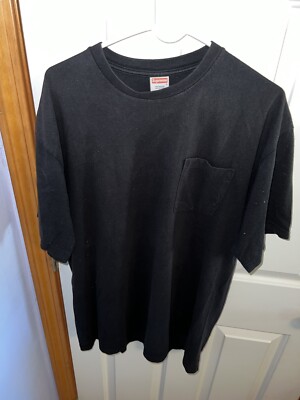 05SS Supreme Tシャツ Peter Saville M黒 レア美 SUPREME PETER SAVILLE POCKET BLUE MONDAY T-SHIRT BLACK XL box logo