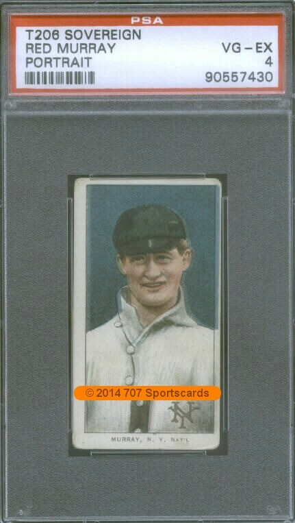 1910 T206 Red Murray Portrait PSA 4 (7430) Sovereign 460