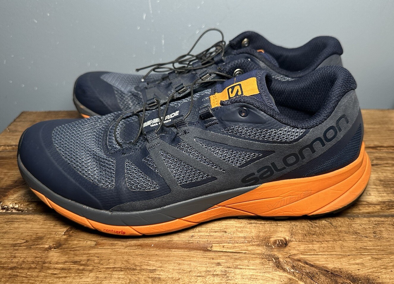 Scarpe Salomon Sense Ride VIBE Uomo 10 Escursionismo Trail Running 394743 Blu Arancione