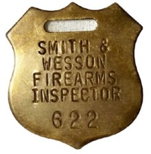 Gun Fob/ Pendant Retro Smith & Wesson Oxidized Brass Shield