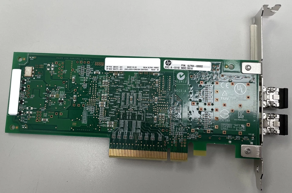 HP AJ764-63002 82Q Dual-Port 8Gb Fibre Channel PCIe HBA – QLogic QLE2562 - Image 2 of 4