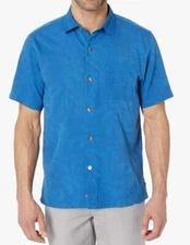 NEW TOMMY BAHAMA CAMDEN COAST COTTON/SILK BLEND CAMP SHIRT $99 MEDIUM, M