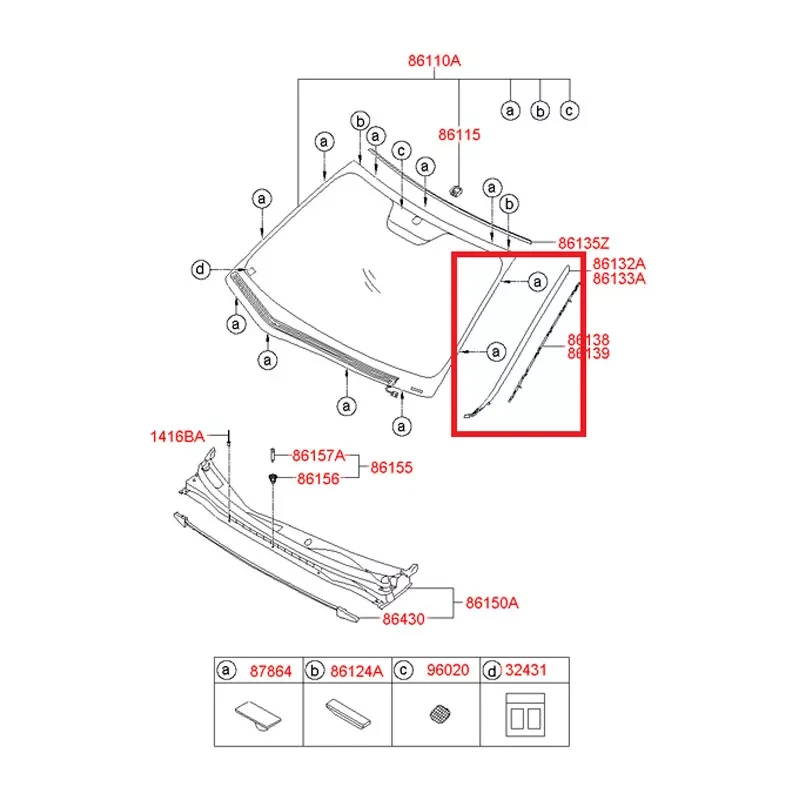 New LH+RH WINDSCREEN SIDE MOLDING JYH Fit For HYUNDAI I30 2007-2012 AU - image 2 of 4
