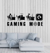 Vinyl Wall Decal Gaming Mode Gamer Lifestyle Funny Video Games Stickers ig6187 