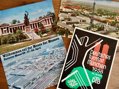 4 x AK Berlin Messe /Hannover Messe /München Deutsches Turn - und Sportfest 1958