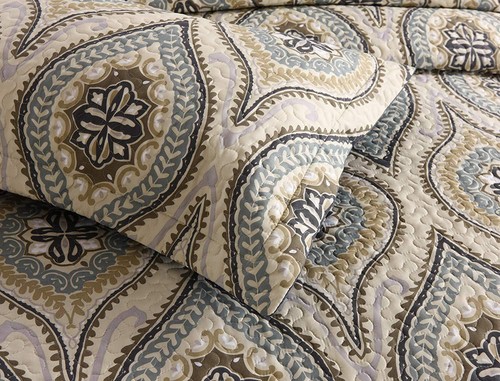 3-teiliges leichtes Quilt King bedrucktes Quilt Set Bettwäsche leicht Oversize - Bild 2 von 9