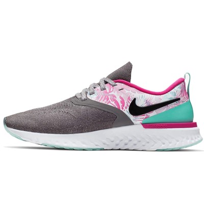Nike Women's Odyssey React Flyknit 2 Mesh Running Shoes (8, Gunsmoke/Laser Fucia