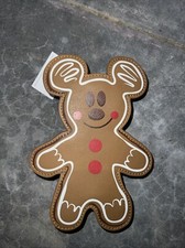 Disney Parks Mickey Gingerbread Coin Purse Bag Christmas Holiday 7 1/2" H NWT