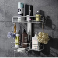 2-Pack Stainless Steel Adjustable Shower Wall Caddy Rustproof NIB