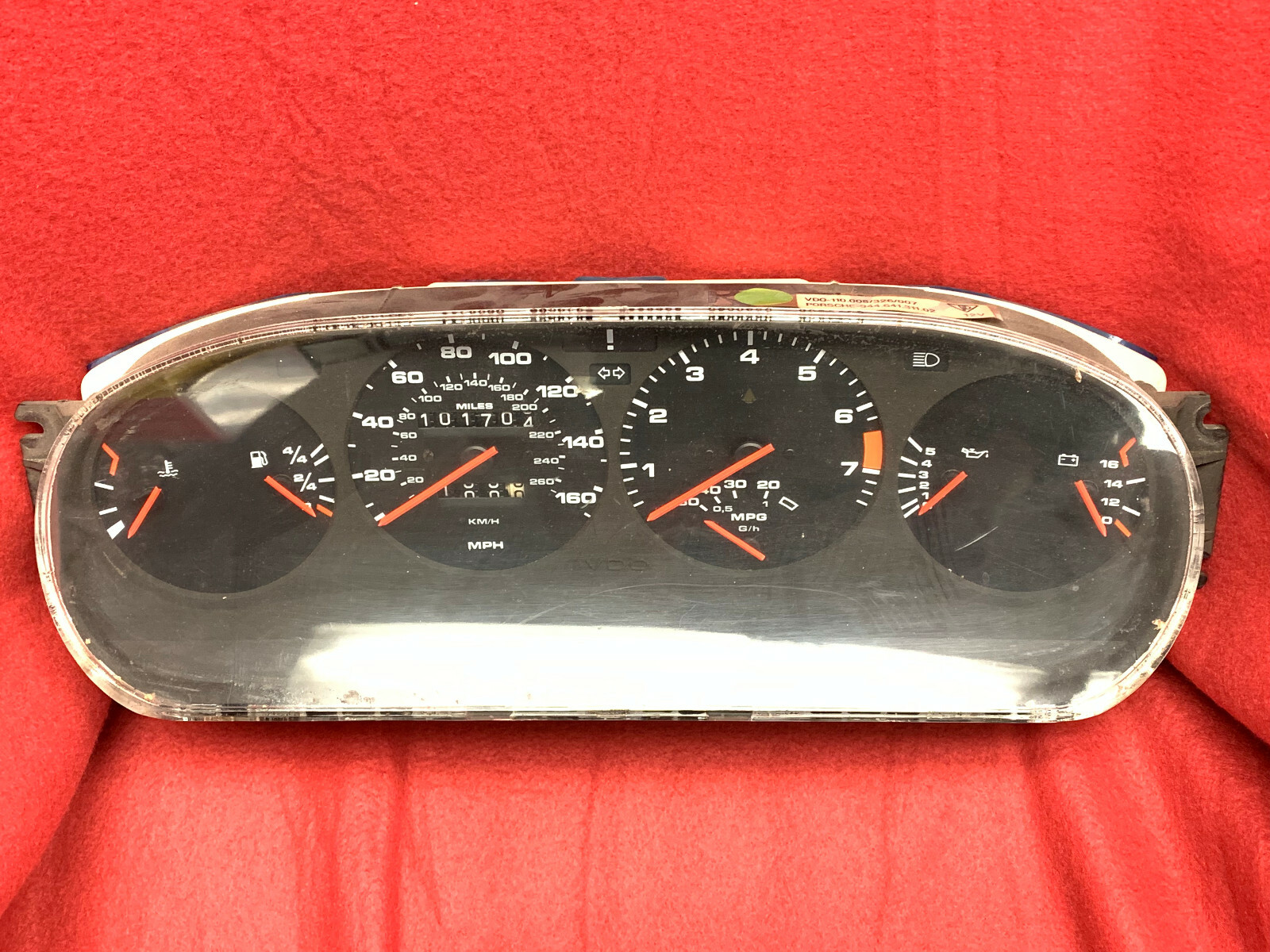 19861988 PORSCHE 944 Instrument Cluster Manual Trans Complete Assembly