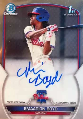 2023 Bowman Chrome Emaarion Boyd 1st Autograph Auto #CPA-EB Phillies