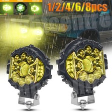 7 Inch 80w Round Led Work Lights Bar Spot Flood Offroad Driving Fog Amber Lamp