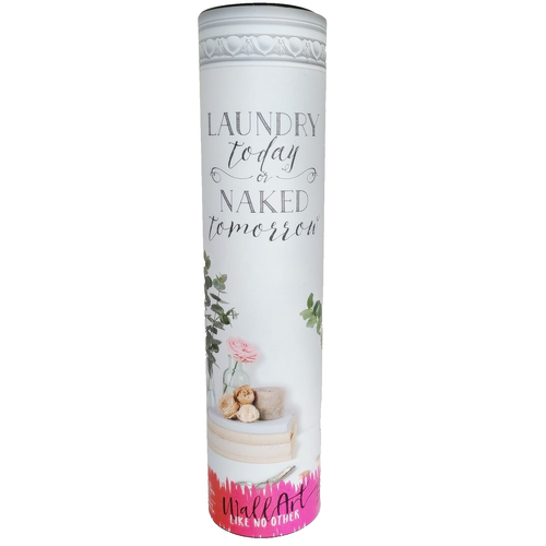 TriVink Wall Art Laundry Today or Naked Tomorrow RubOn 13" x 12" Removable eBay