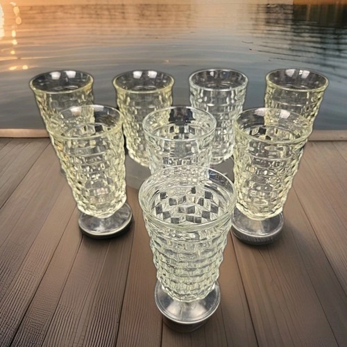 Indiana Glass Colony Whitehall Iced Tea Goblets Glasses 8 Clear Flared Top 6"H