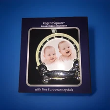 Twins' First Christmas 2018 Ornament with Fine European Crystals Baby