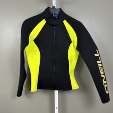 Vintage O'Neill Wetsuit Jacket Women's 14 Full Zip Neoprene Neon Surf 2 mm USA