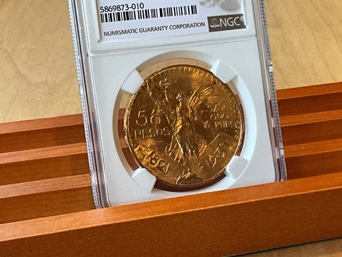 1931 Mo Mexico Centenario 50 Pesos G50P 1.47 oz. 90% Gold LOW MINTAGE NGC MS63