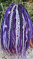 New Set Mix Synthetic Dreadlock Extensions – 50 DE Dreads, 50-55 cm , Handmade