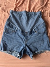 H&M Women's Blue Maternity Denim Shorts Size L