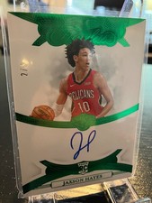2019-20 PANINI FLAWLESS JAXSON HAYES GREEN ROOKIE AUTO /5 #RA-JXH EXCELLENT