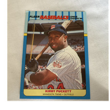 Fleer 1988 League Leaders Kirby Puckett Minnesota Twins Baseball Card MLB #30