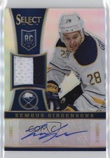 2013-14 Panini Select Rookie Jersey Prime /50 Zemgus Girgensons #315 Auto 2t9
