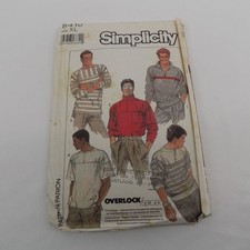 Simplicity 8410 Vintage 1987 Men Pullover Shirt Top Size XL Uncut Sewing Pattern